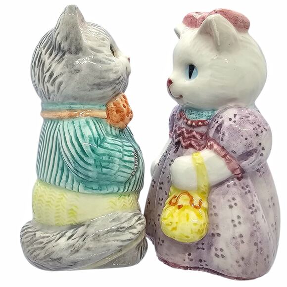 Country Purr-fection Cat Kitten Salt & Pepper Set Avon Vintage 1992 New in Box - Picture 3 of 12